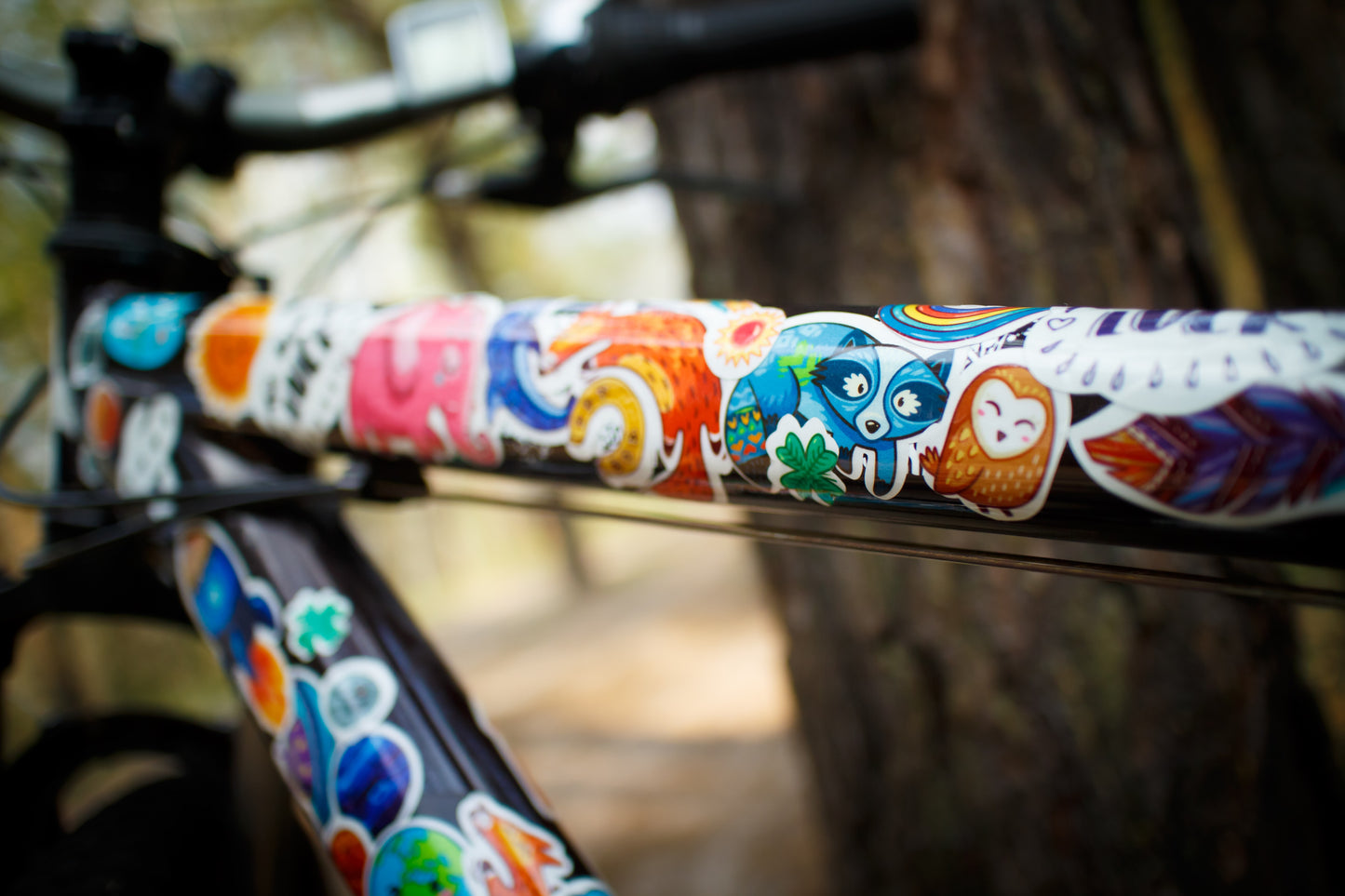 Reflective bike sticker pack “Pink elephant” size 4 x 8 in