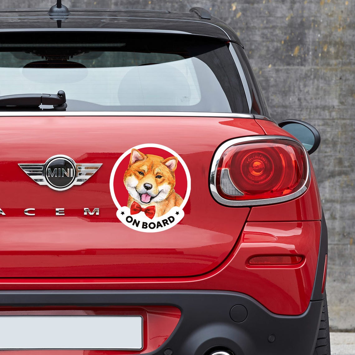 Shiba inu on board car window sticker. Original gift for dog lovers!