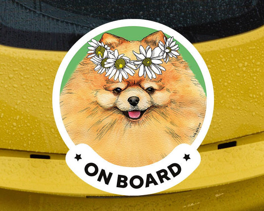 Pomeranian dog breed car window sticker. Car accessories - original gift for dog lovers!