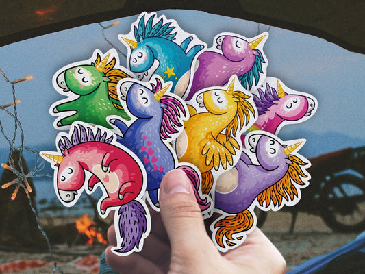 Unicorns reflective sticker pack of 8 vinyl decals