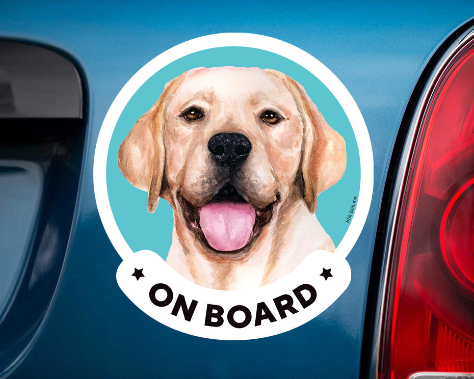 Labrador on board car window sticker. Car accessories - original gift for dog lovers!