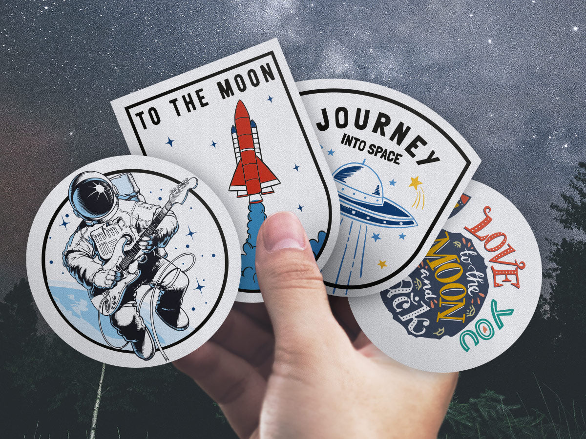 Space reflective sticker pack of 10 stickers