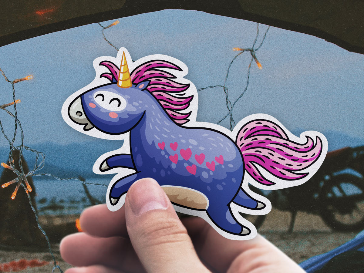 Unicorns reflective sticker pack of 4 vinyl decals