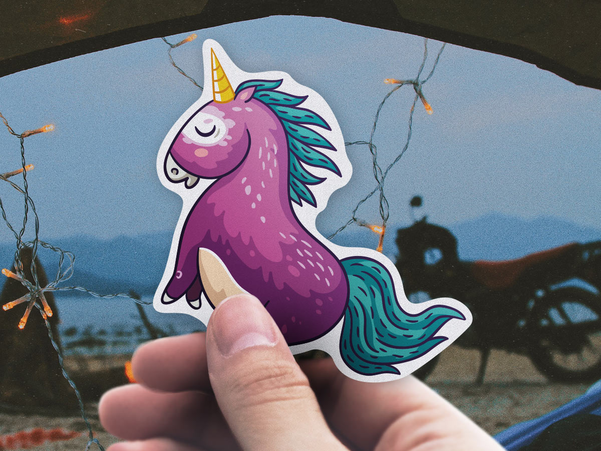 Unicorns reflective sticker pack of 8 vinyl decals